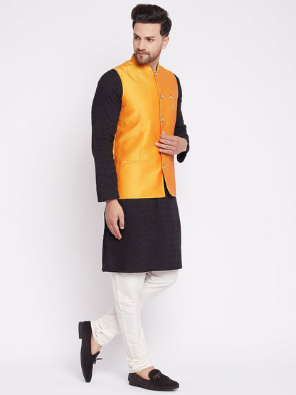 Men's Nehru Jacket With Embroided Insignia Of Lord Ganesh
