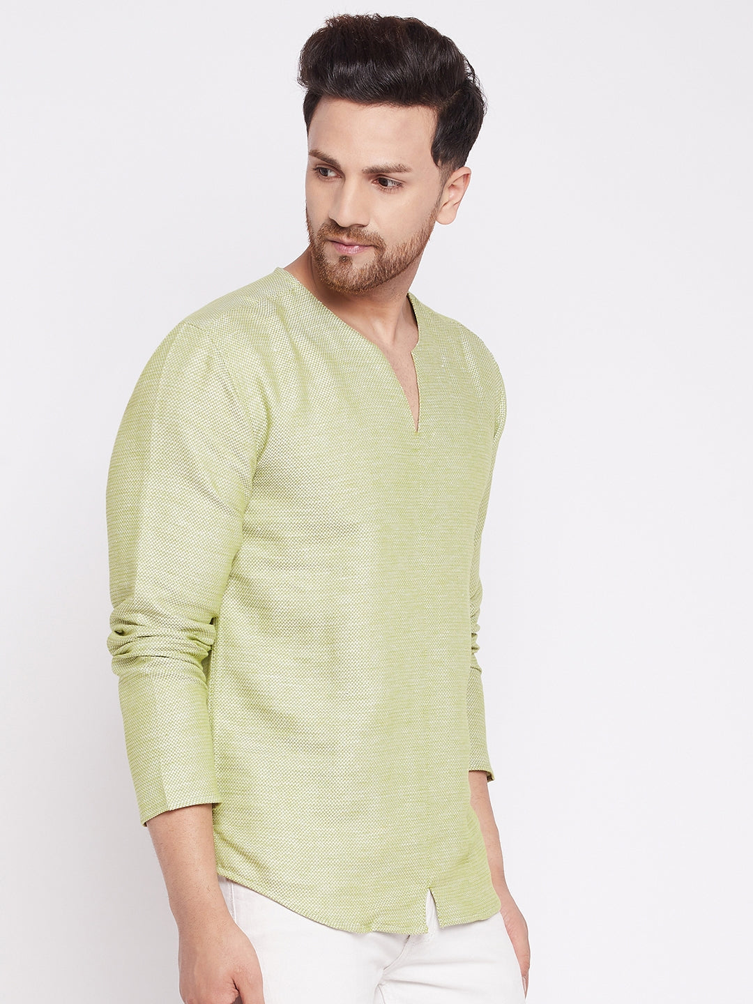 Men's Kurta with Slit Necklin