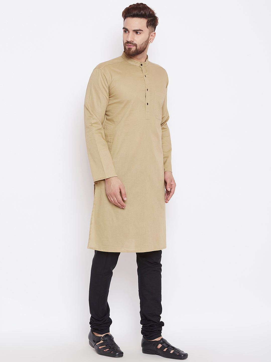 Men's Beige Cotton Kurta