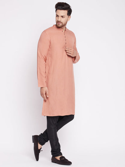 Men's Long Kurta with Band Colla