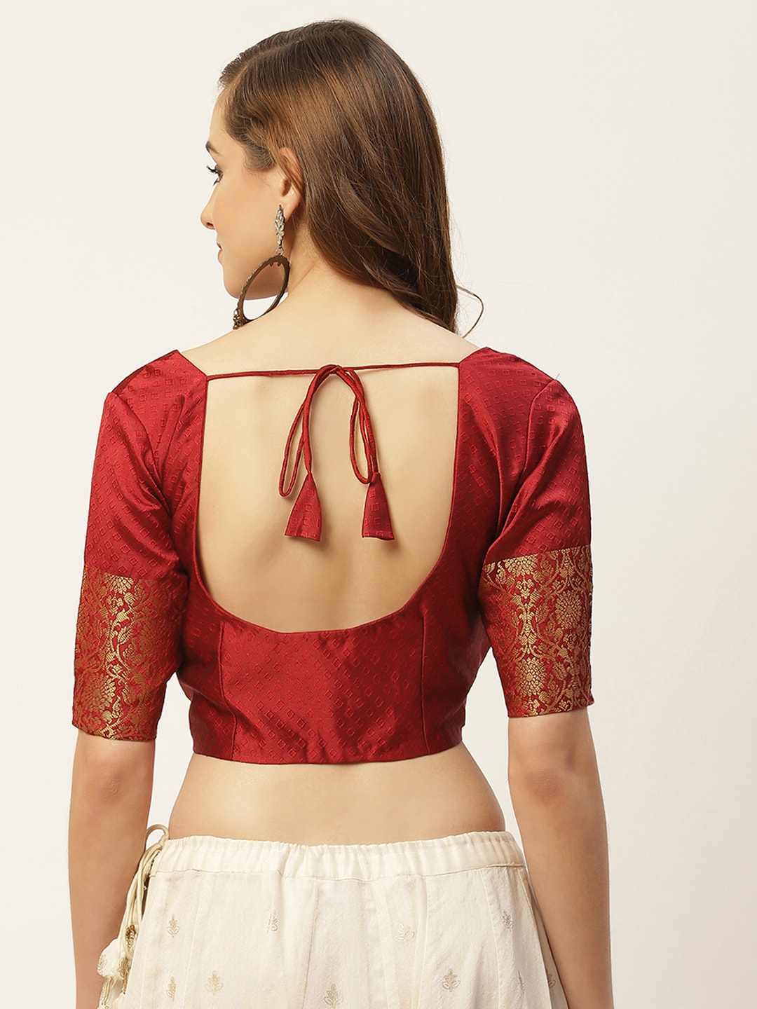 Women's Maroon Blouse by Shringaa