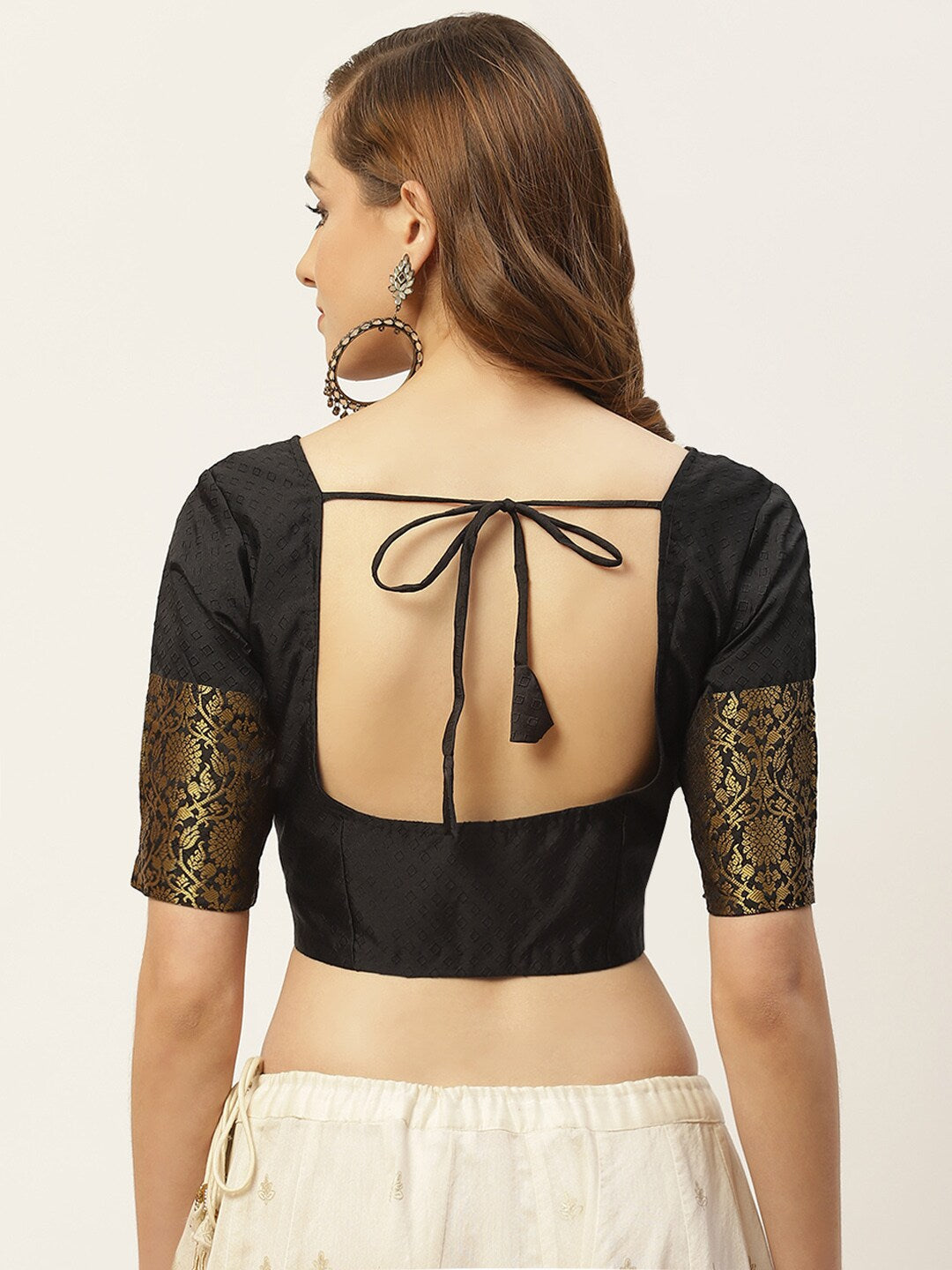Women Black Saree Blouse by Shr