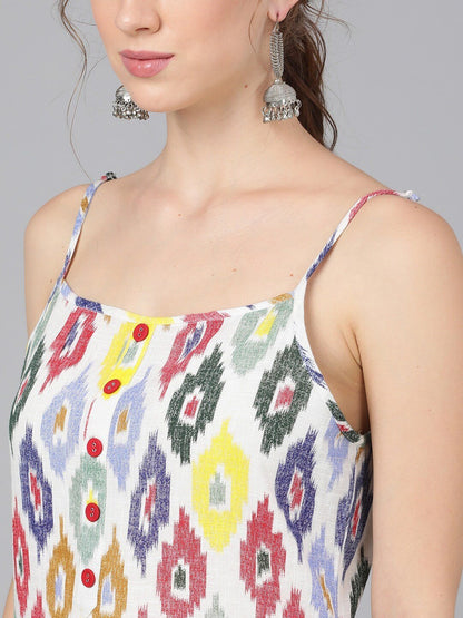 Women's  Multicoloured Printed Straight Kurta