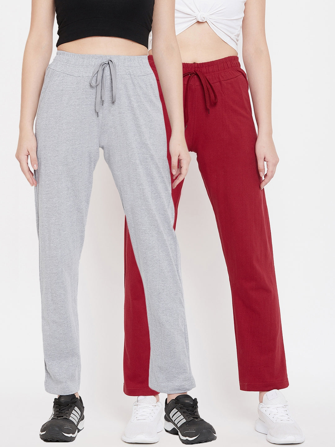 Women's Pack of 2 Track Pants-Light Gr