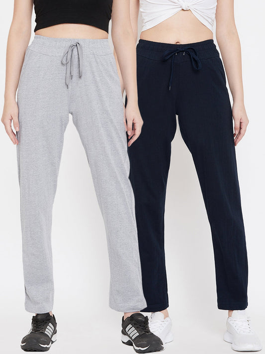 Women's Pack of 2 Track Pants-Navy and Light Gr