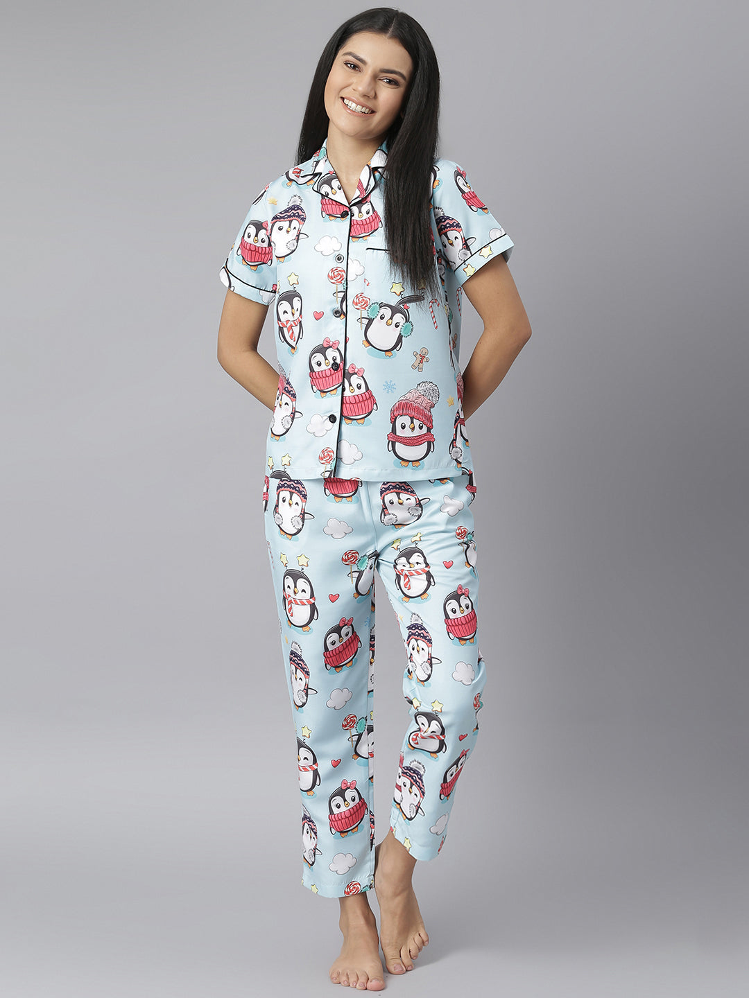 Women's Quirky Digital Print Night Suit Set