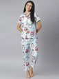 Women's Quirky Digital Print Night Suit Set