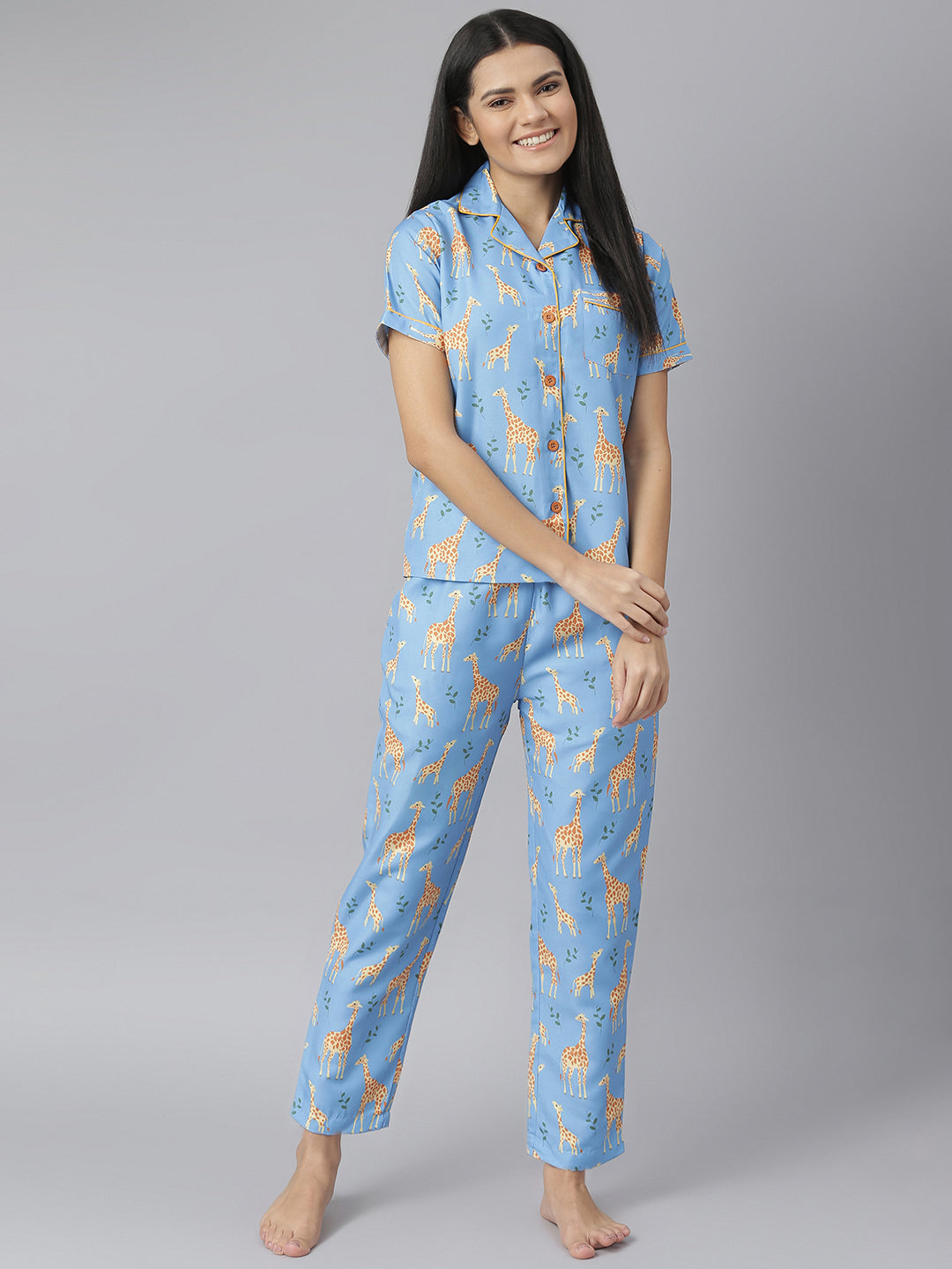 Women's Summer Water Melon Digital Printed Night Suit Set