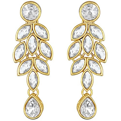 Women's 18kgoldplatedcrystalstonestuddedpearlchokersetforwomenml285m