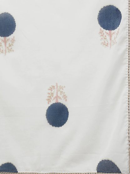 Women's Royal Blue & Offwhite Kurta Set