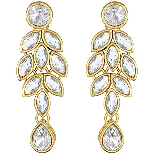 Women's 18kgoldplatedcrystalstonestuddedpearlchokersetforwomenml285m