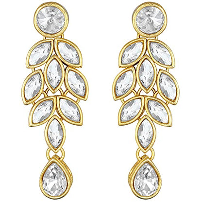 Women's 18kgoldplatedcrystalstonestuddedpearlchokersetforwomenml285m