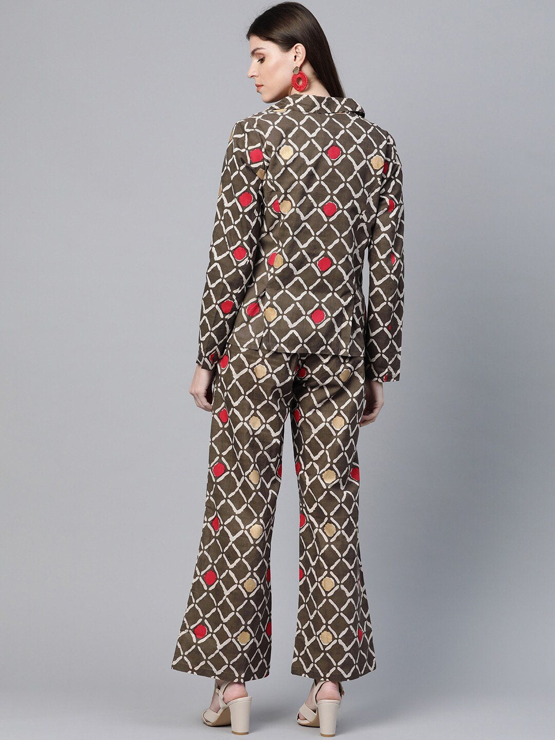 Women's Printed Coat with Trousers