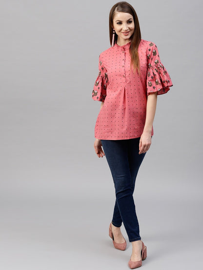 Women's Pink Printed Tunic