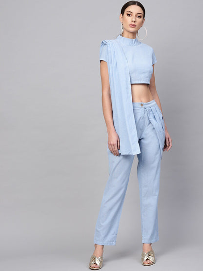 Women's  Solid Top with Trousers