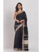 Women's Black Matka Silk Saree