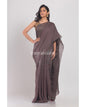 Women's Grey Handwoven Linen Saree