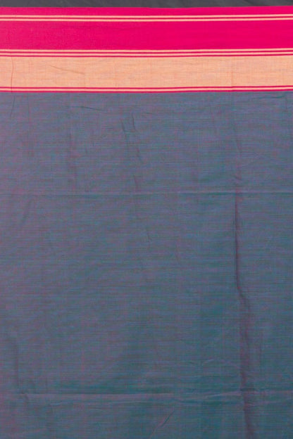 Women's Teal Handloom Cotton Saree