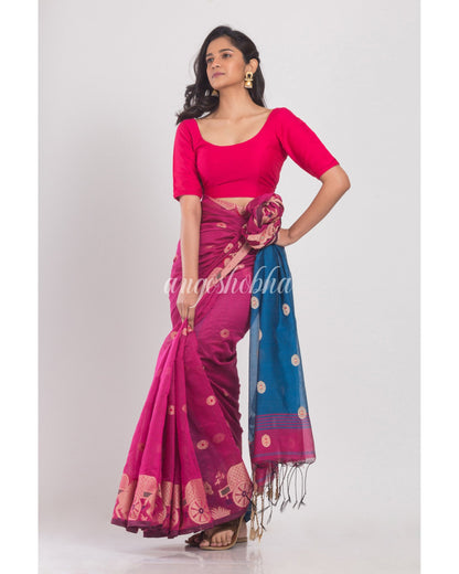 Women's Rani Pink Handloom Saree