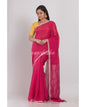 Women's Pink Handwoven Linen Saree