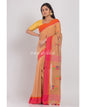 Women's Beige Cotton Handloom Saree