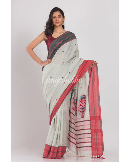Women's Baby Blue Handloom Cotton Saree