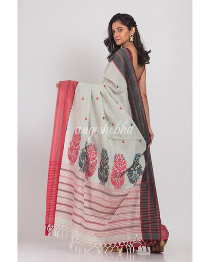 Women's Baby Blue Handloom Cotton Saree