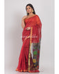 Women's Maroon Handloom Cotton Silk Saree