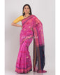Women's Pink Handloom Blended Cotton Saree