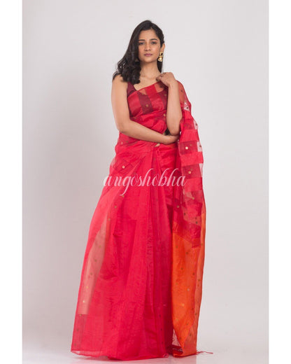 Women's Rani Handwoven Cotton Silk Saree