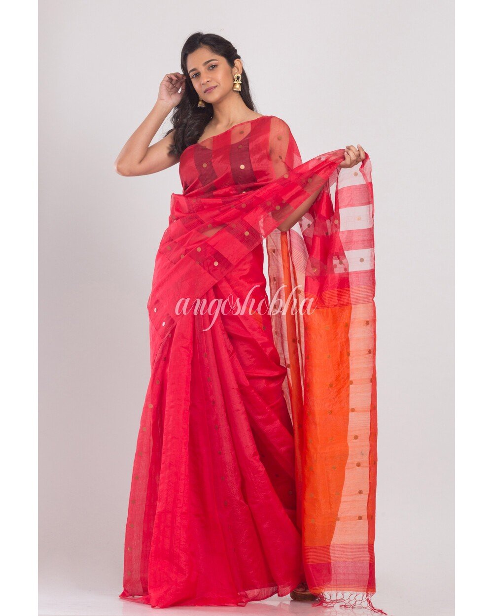 Women's Rani Handwoven Cotton Silk Saree
