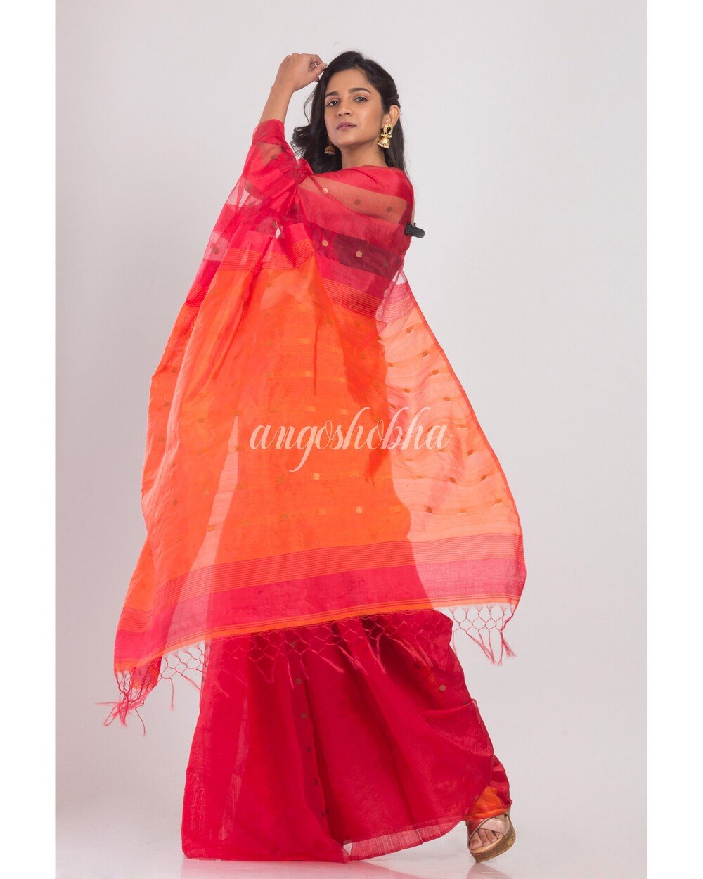 Women's Rani Handwoven Cotton Silk Saree