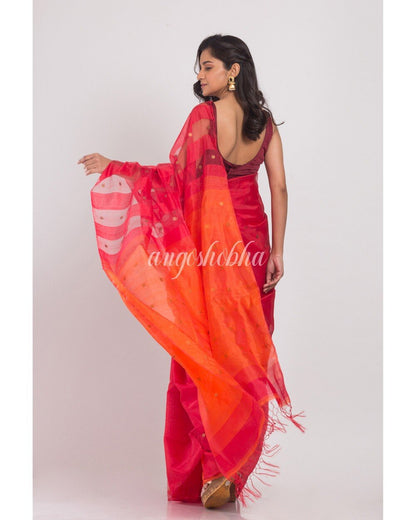 Women's Rani Handwoven Cotton Silk Saree