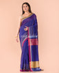 Women's Blue Handwoven Blended Cotton Saree