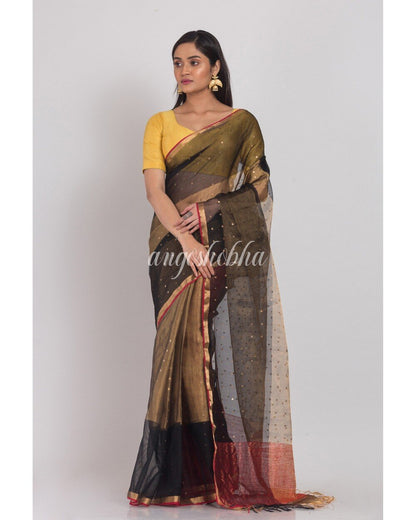 Women's Multicolor Sequins Handwoven Silk Saree