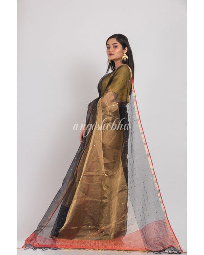 Women's Multicolor Sequins Handwoven Silk Saree