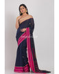 Women's Navyblue Handloom Cotton Jamdani Saree