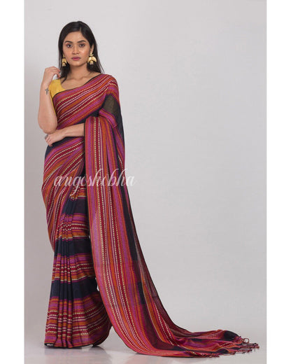Women's Multicolor Handloom Cotton Saree