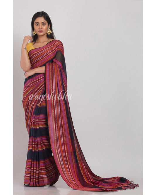 Women's Multicolor Handloom Cotton Saree