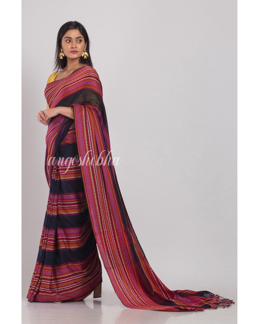 Women's Multicolor Handloom Cotton Saree