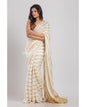 Women's White Handloom Linen Saree