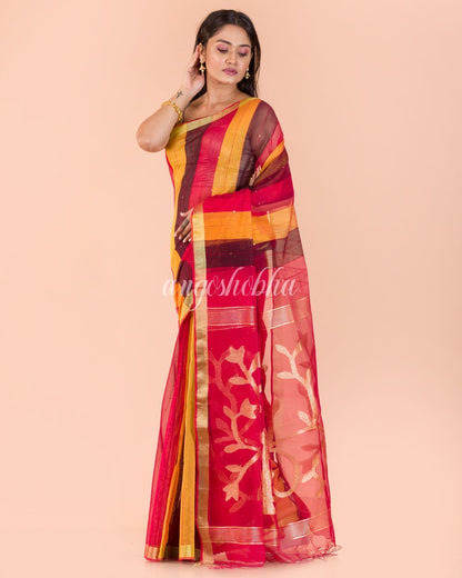 Women's Multicolor Handloom Sequins Jamdani saree