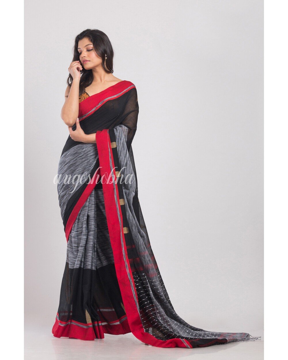Women's Multicolor Hanloom Cotton Saree