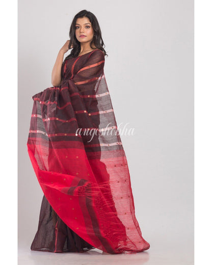 Women's Coffee Handloom Cotton Saree