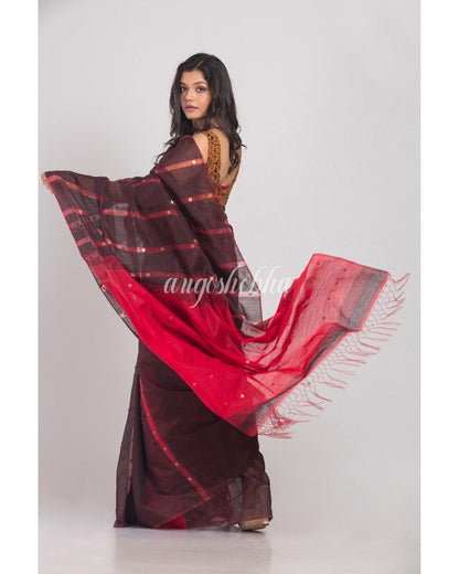 Women's Coffee Handloom Cotton Saree