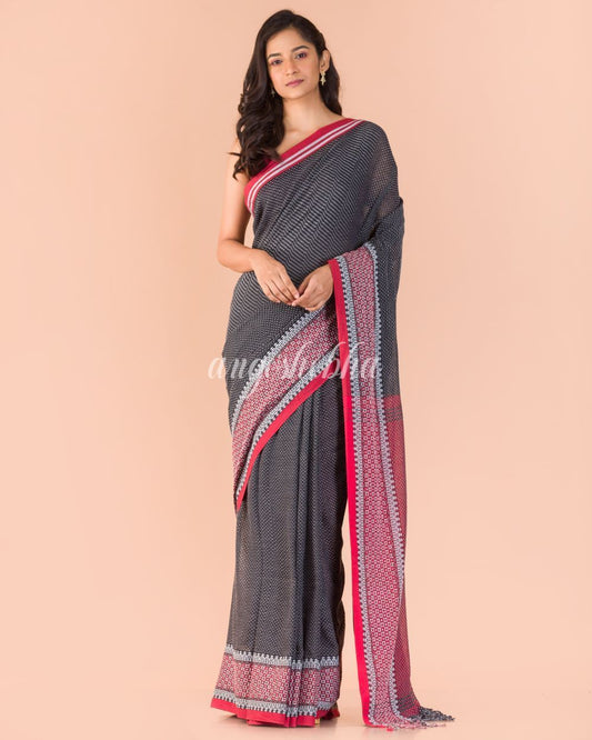 Women's Grey Handwoven Cotton Saree