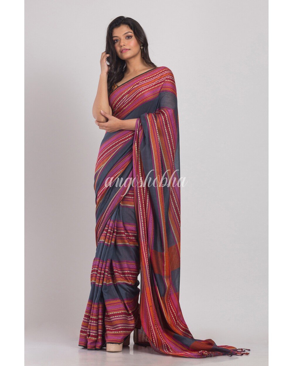 Women's Multicolor Handloom Cotton Saree