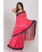 Women's Dark Pink Handwoven Cotton Saree