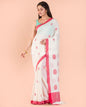 Women's White Handwoven Cotton Saree