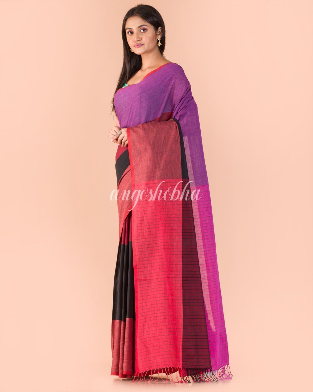 Women's Multicolour Handwoven Cotton Saree